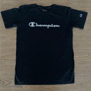 Champion Black Script Logo T-Shirt XL Authentic Athleticwear Gym